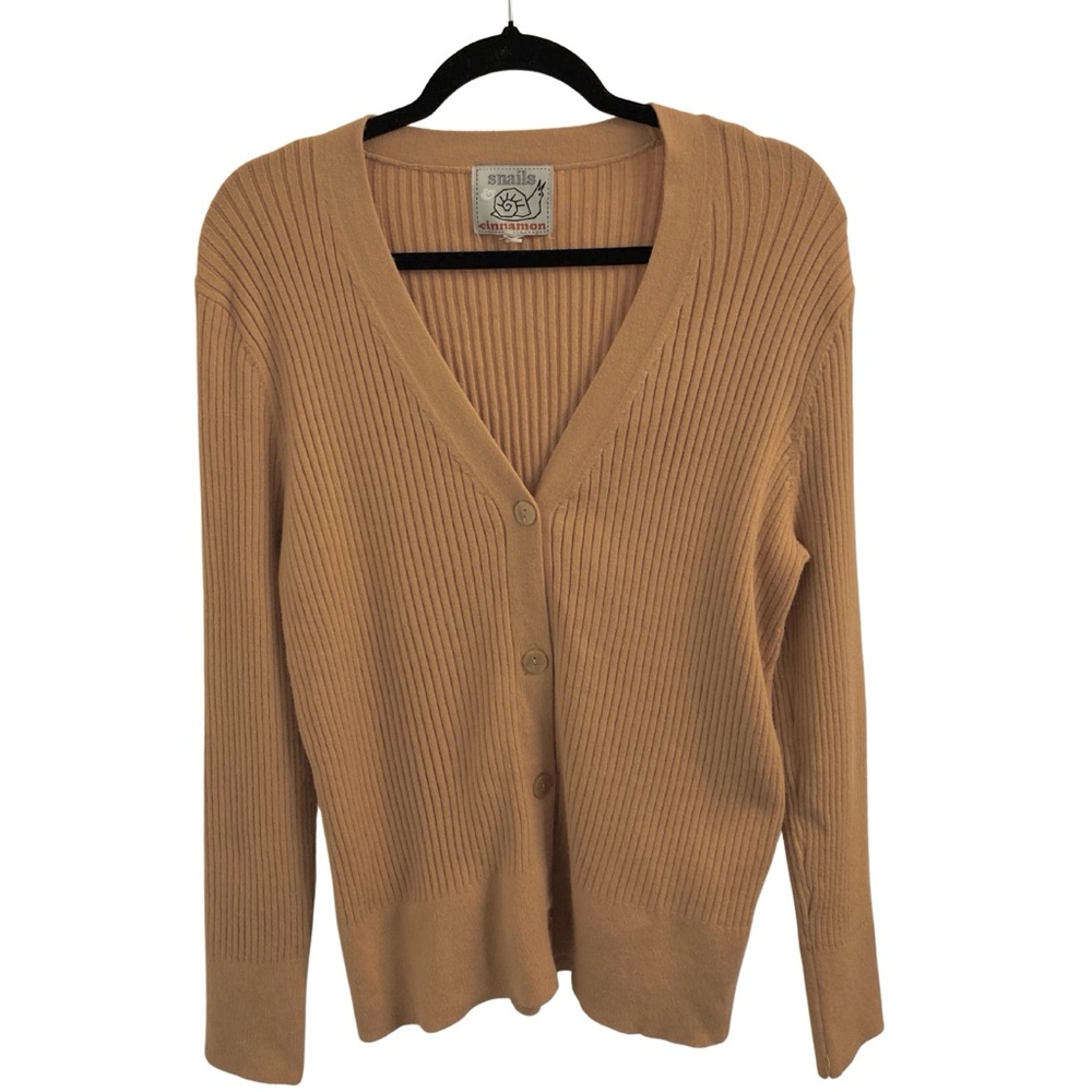 Camel Tan Sweater Cardigan Size Small